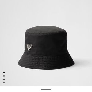 Authentic Prada Black Nylon Logo Bucket Hat